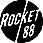 A circular black logo with white text reading Rocket 88